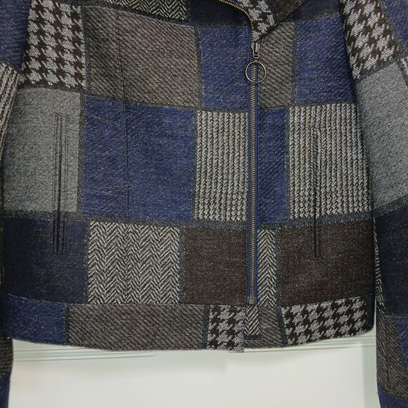 BCBGMAXAZRIA Patchwork Wool Blend Jacket Coat Moto Style Size XS - Picture 5 of 16